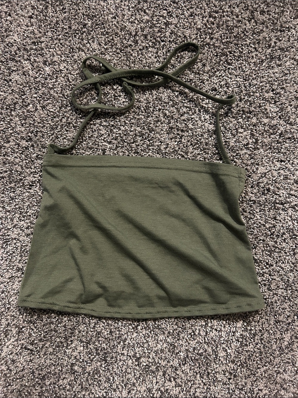 SHEIN Olive Halter Crop Camisole